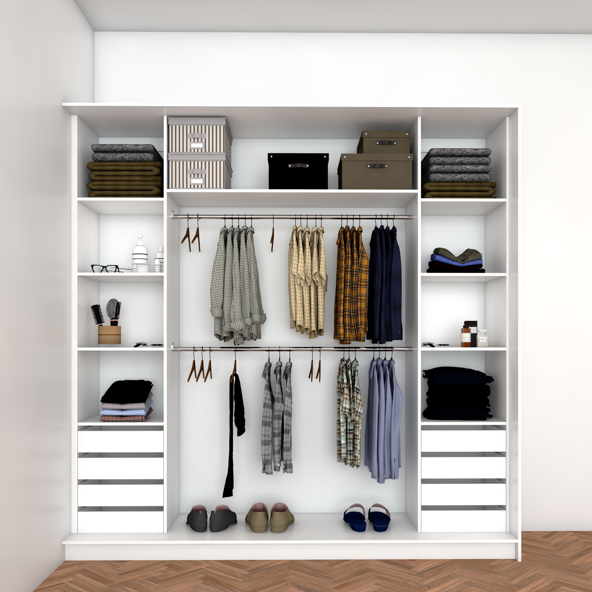 Customizable Stand Alone Sliding Door Wardrobe #5 | Hinged Doors – My Robes